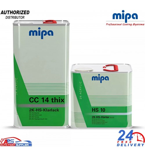 MIPA CC14 THIX 2K HS Clearcoat Lacquer With HS10 Fast hardener - 7.5L Kit